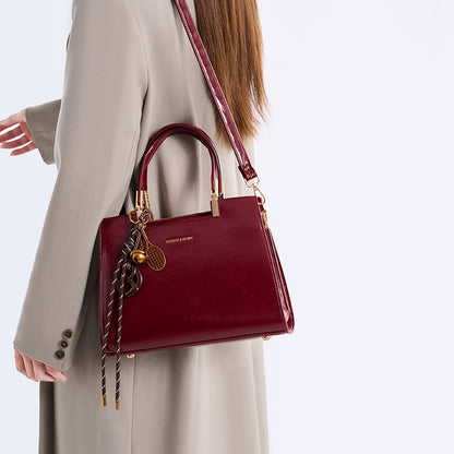 Detachable Strap Crossbody Bag - Burgundy - View 3