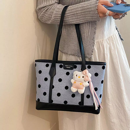 Polka Dot Shoulder Bag - Blue - View 7