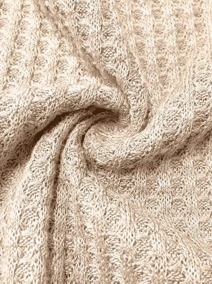 Button Detail Knitted Casual Top - Apricot - View 5