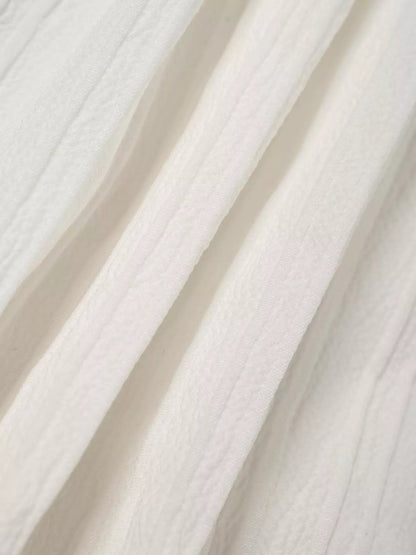 Flowy Tiered Maxi Skirt - White - View 7