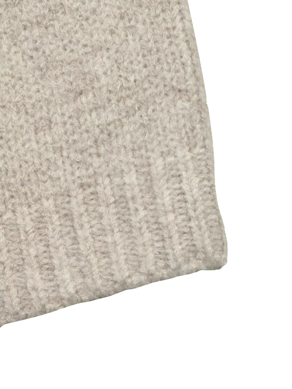 Open Front Dropped Shoulder Cardigan - Beige - View 8
