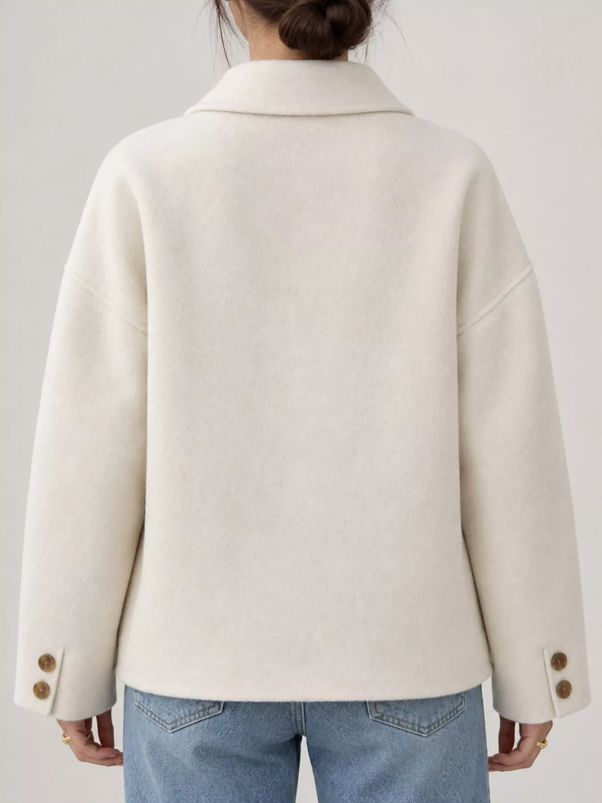 Button-Up Dropped Shoulder Outerwear - Apricot - View 16