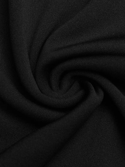 Lace Trim Wide Leg Jumpsuit - Black - View 11