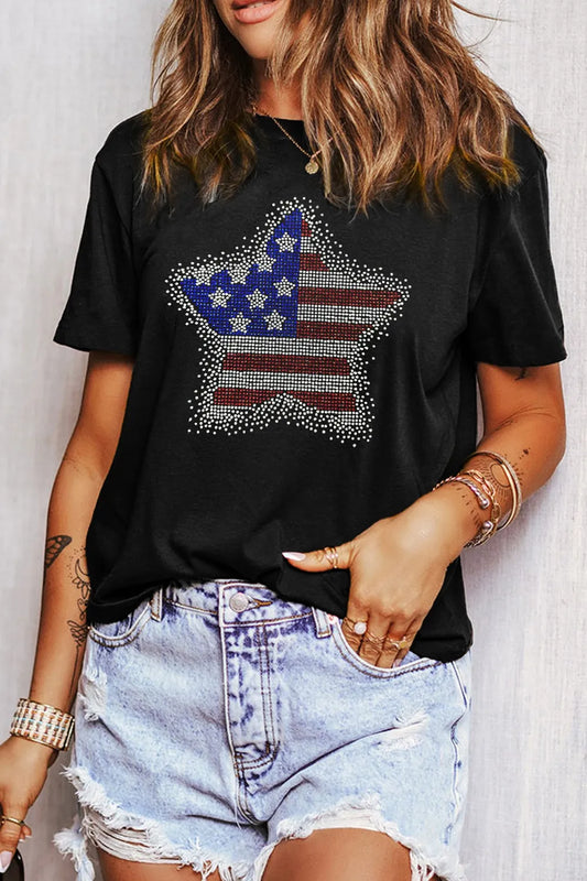 Star Round Neck Short Sleeve T-Shirt - product photo 2