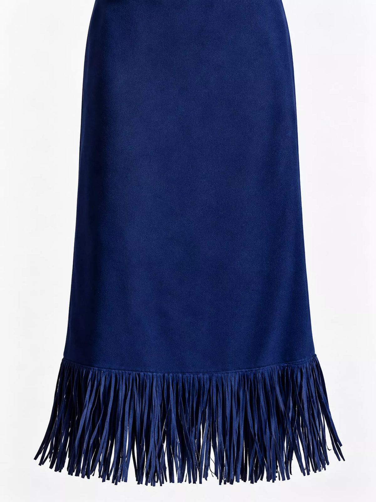 High-Waisted Fringe Midi Skirt - Dark Blue - View 24