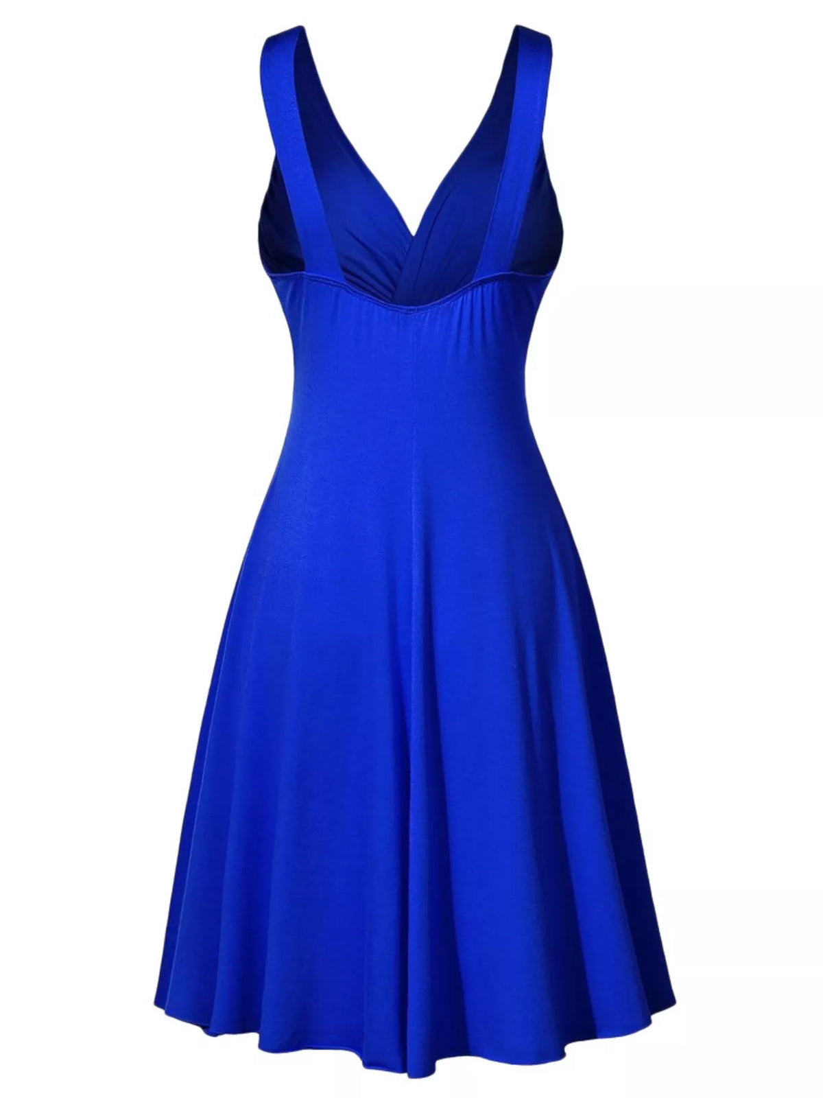 Full Size Twisted Sleeveless Ruched Waist A-Line Dress Plus Size - Blue - View 2