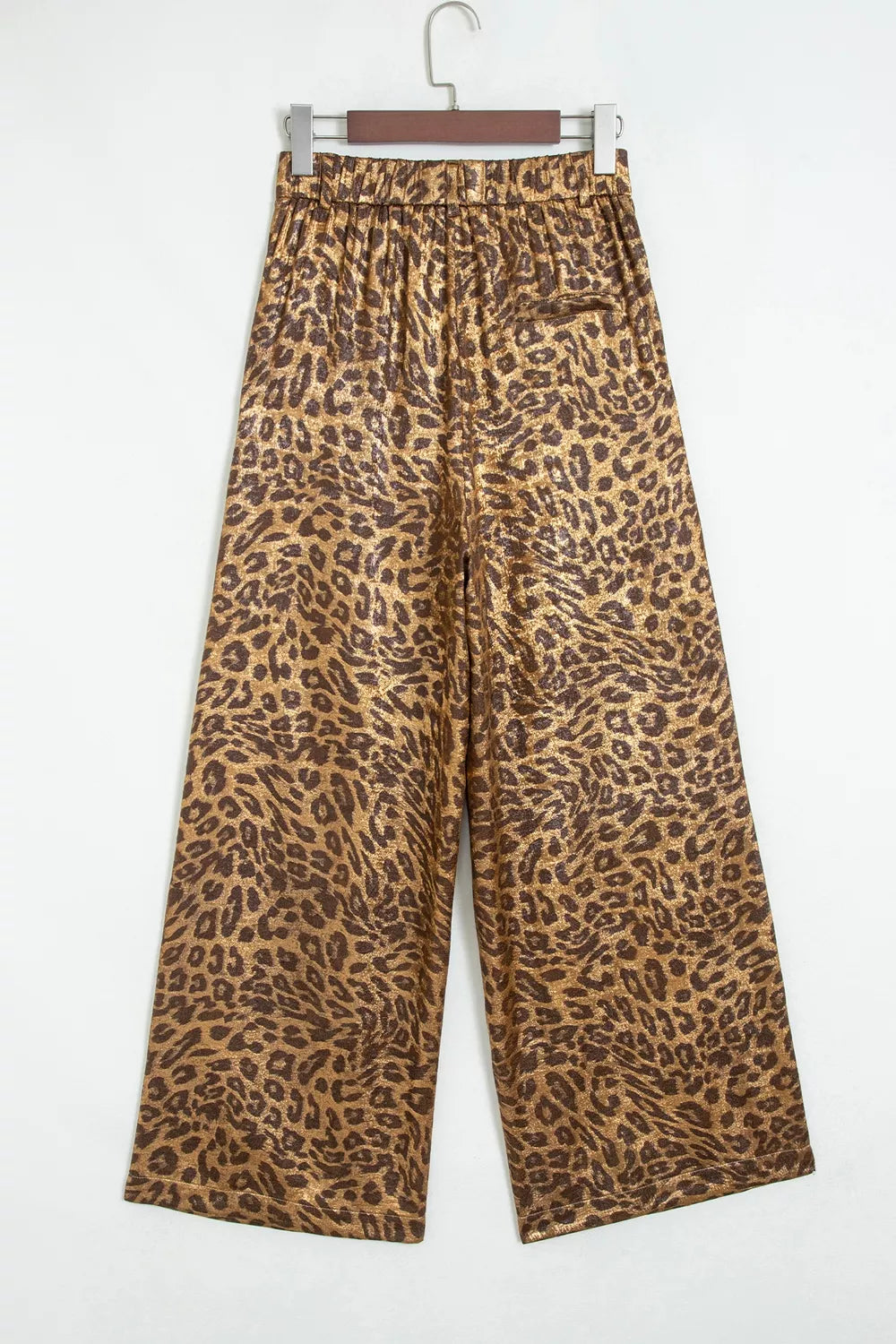 Multicolour Leopard Print Western Style Wide Leg Full Length Pants - Leopard - View 7