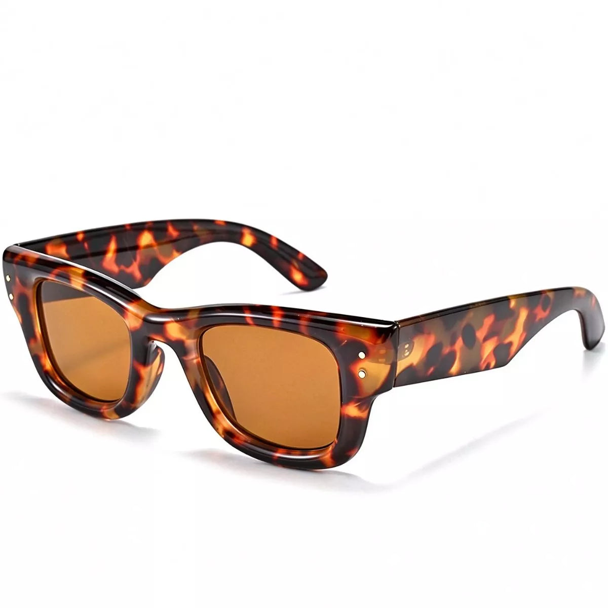 Oversized Rectangular Gradient Lens Sunglasses - Caramel - View 4