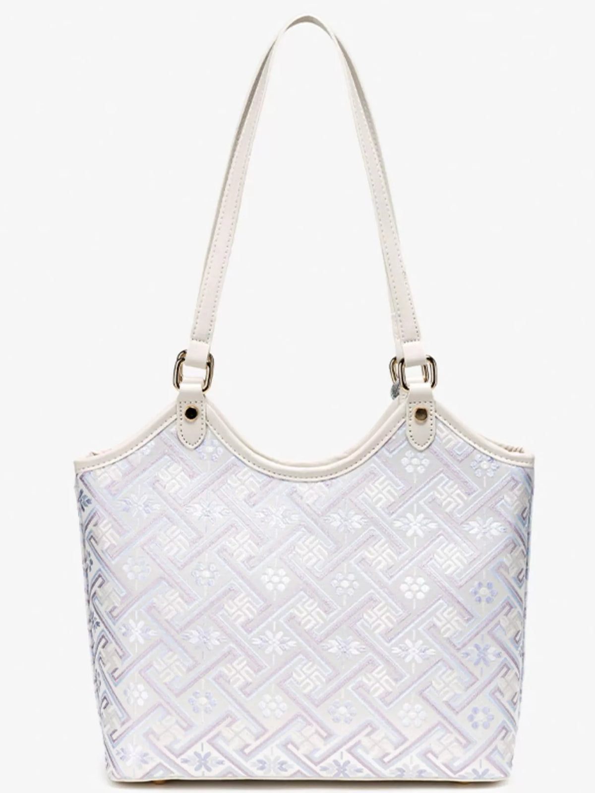 Geometric Pattern Shoulder Bag - Pink Purple - View 6
