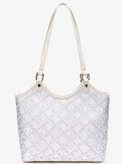 Geometric Pattern Shoulder Bag - Pink Purple - View 6