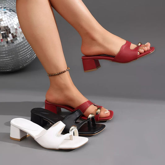 Chunky Heel Toe Ring Sandals - Color comparison - View 1