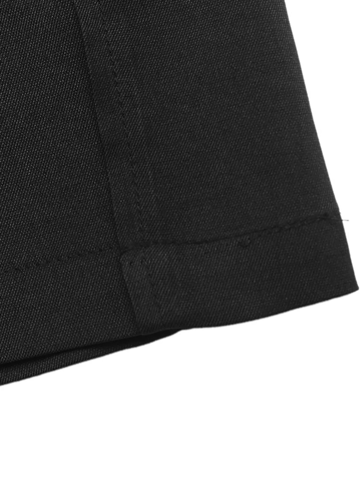 Wide-Leg Pants with Overlap Front Detail - Black - View 6
