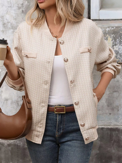 Button Up Long Sleeve Jacket - Khaki - View 5