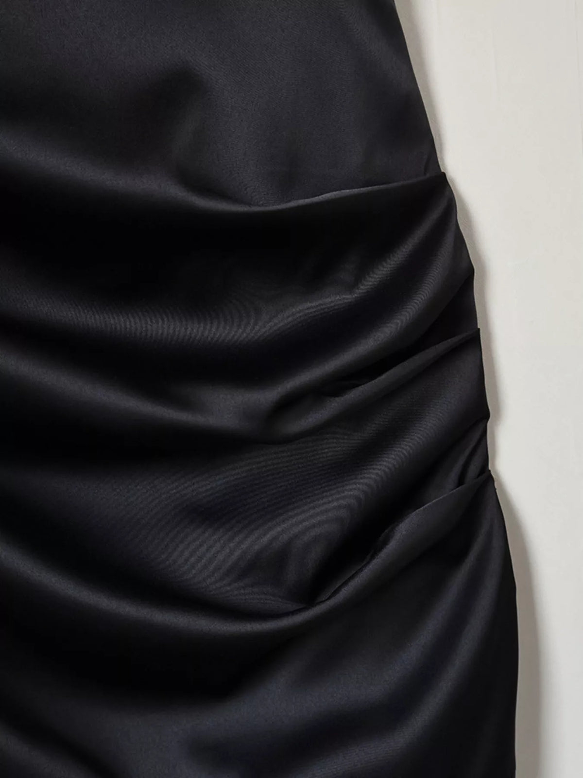 Satin Mini Dress with Lace Detachable Cape - Black - View 14