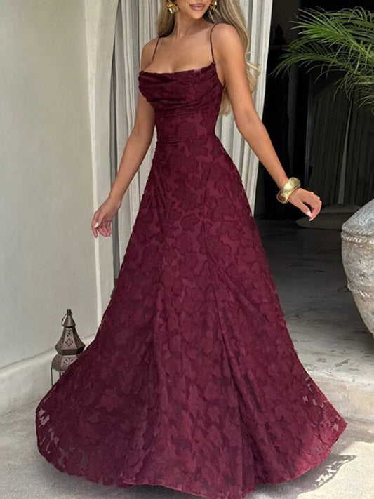 Lace Spaghetti Strap Maxi Dress - product photo 2