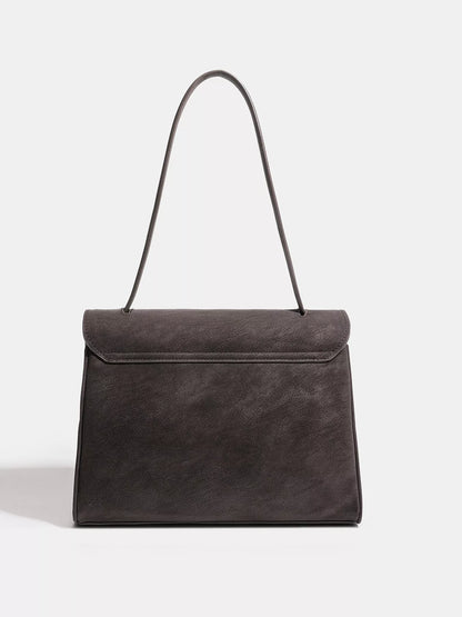Buckle Closure Shoulder Bag - Coffee - View 6
