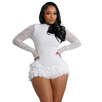 Lace long sleeved jumpsuit