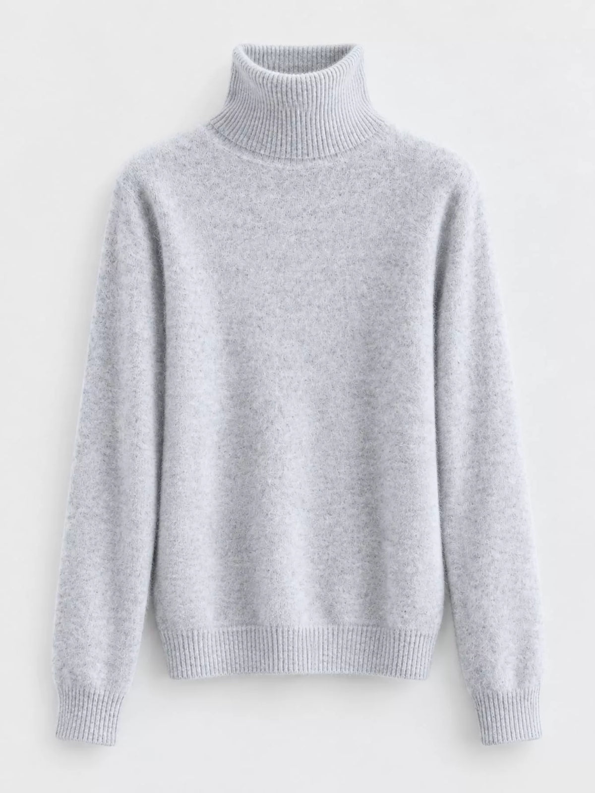 Full Size Turtleneck Long Sleeve Sweater Plus Size - Light Gray - View 14