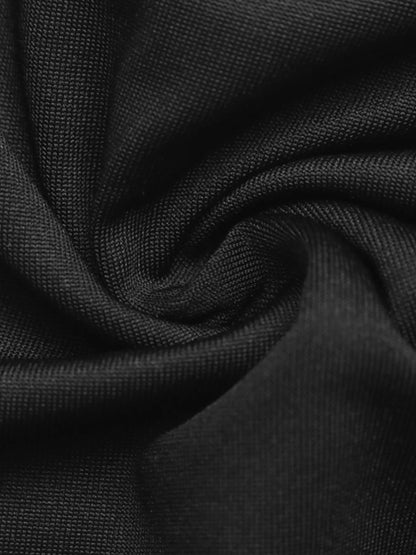 Lace Sleeve Square Neck Top - Black - View 13
