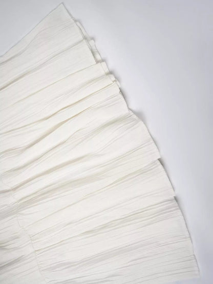 Flowy Tiered Maxi Skirt - White - View 6