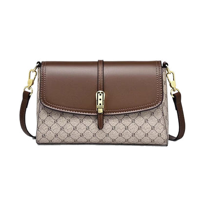Adjustable Strap Flap Crossbody Bag - Brown - View 2
