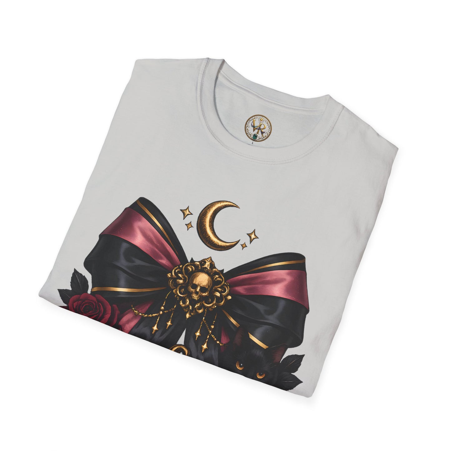 Gothic Moon and Pumpkin Tee - Ice Grey - product view 2 - Ice Grey