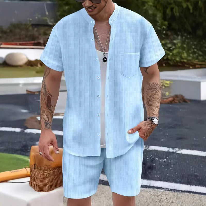 Shirt casual loose short sleeved shorts beach set