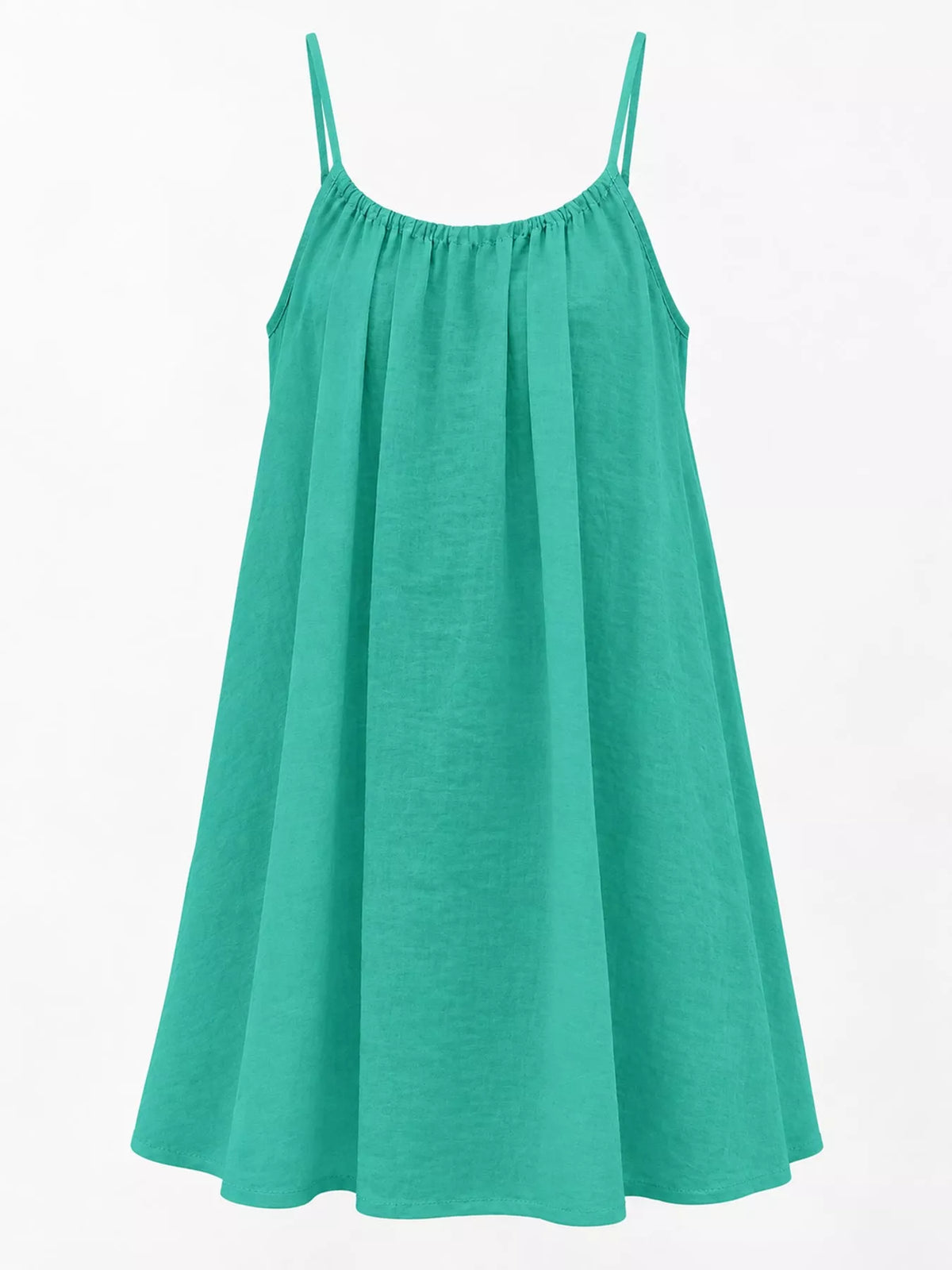 Full Size Backless Spaghetti Strap A-Line Mini Dress Plus Size - Emerald Green-Style C - View 20