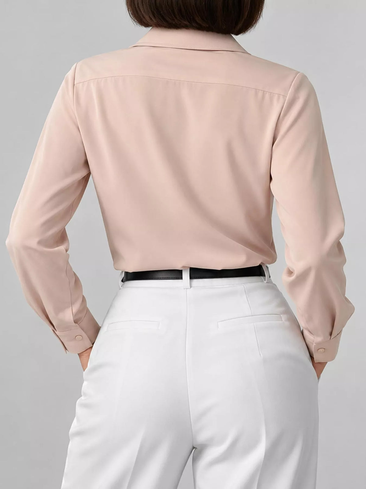 Button Up Long-Sleeve Shirt - Apricot - View 69
