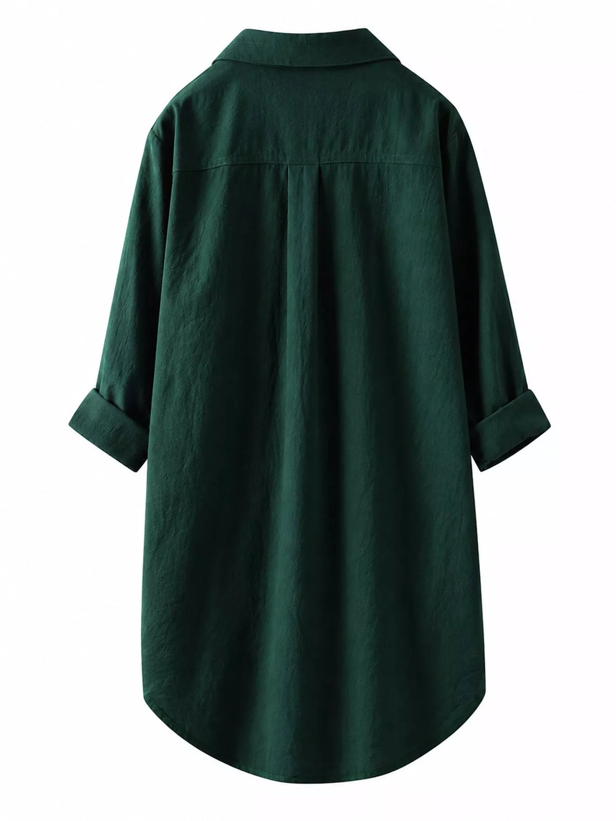 Full Size Casual Button-Down Shirt with Dual Chest Pockets Plus Size - Green - View 25
