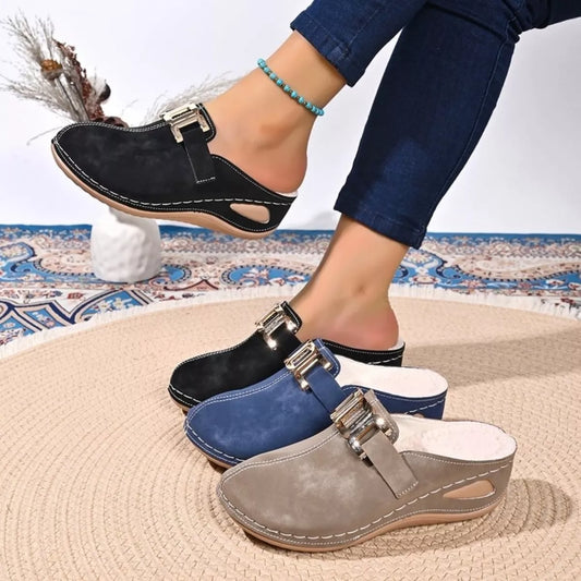 Round Toe Slip-Ons - Khaki, Blue and Black slip-ons together - View 1