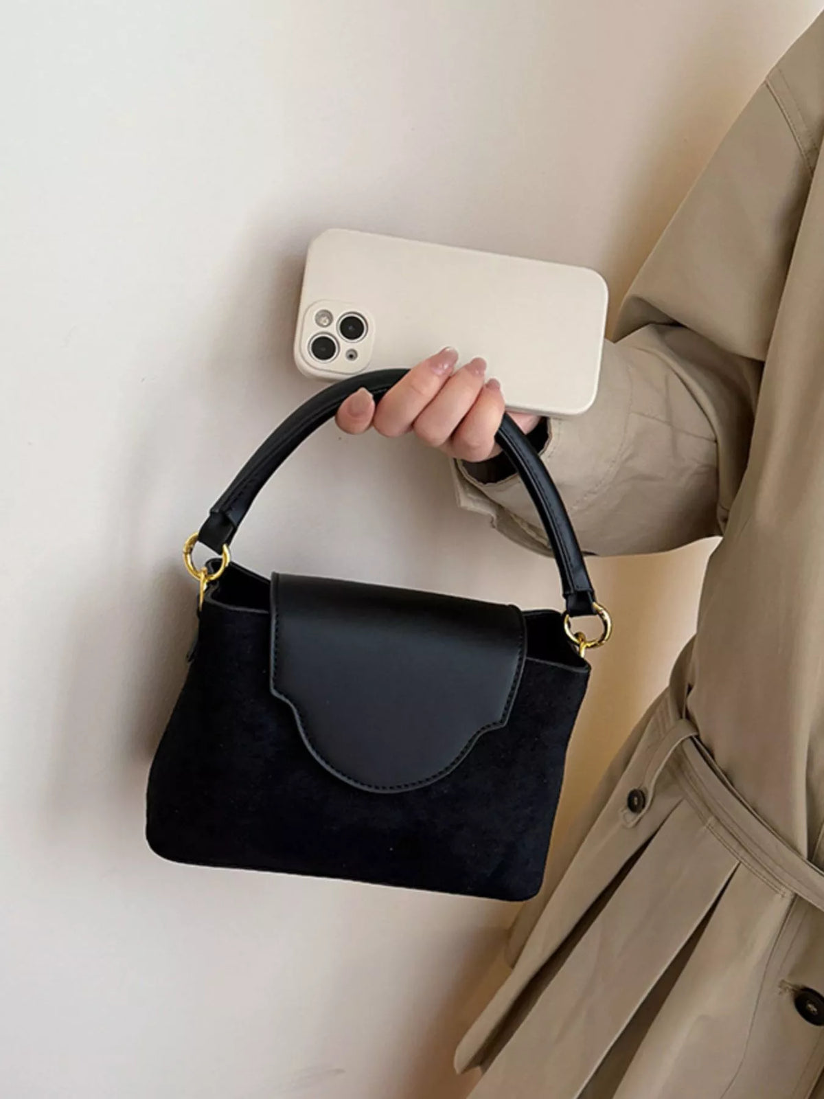 Top Handle Crossbody Bag - Black - View 5