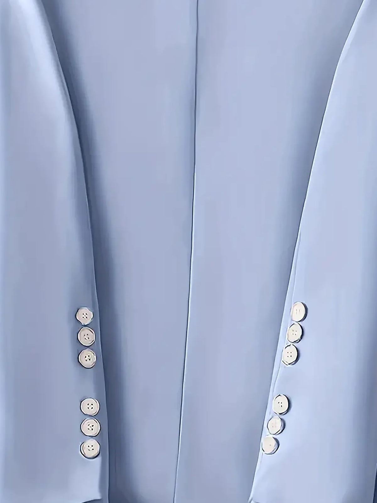 Single-Button Long Sleeve Blazer - Blue - View 6