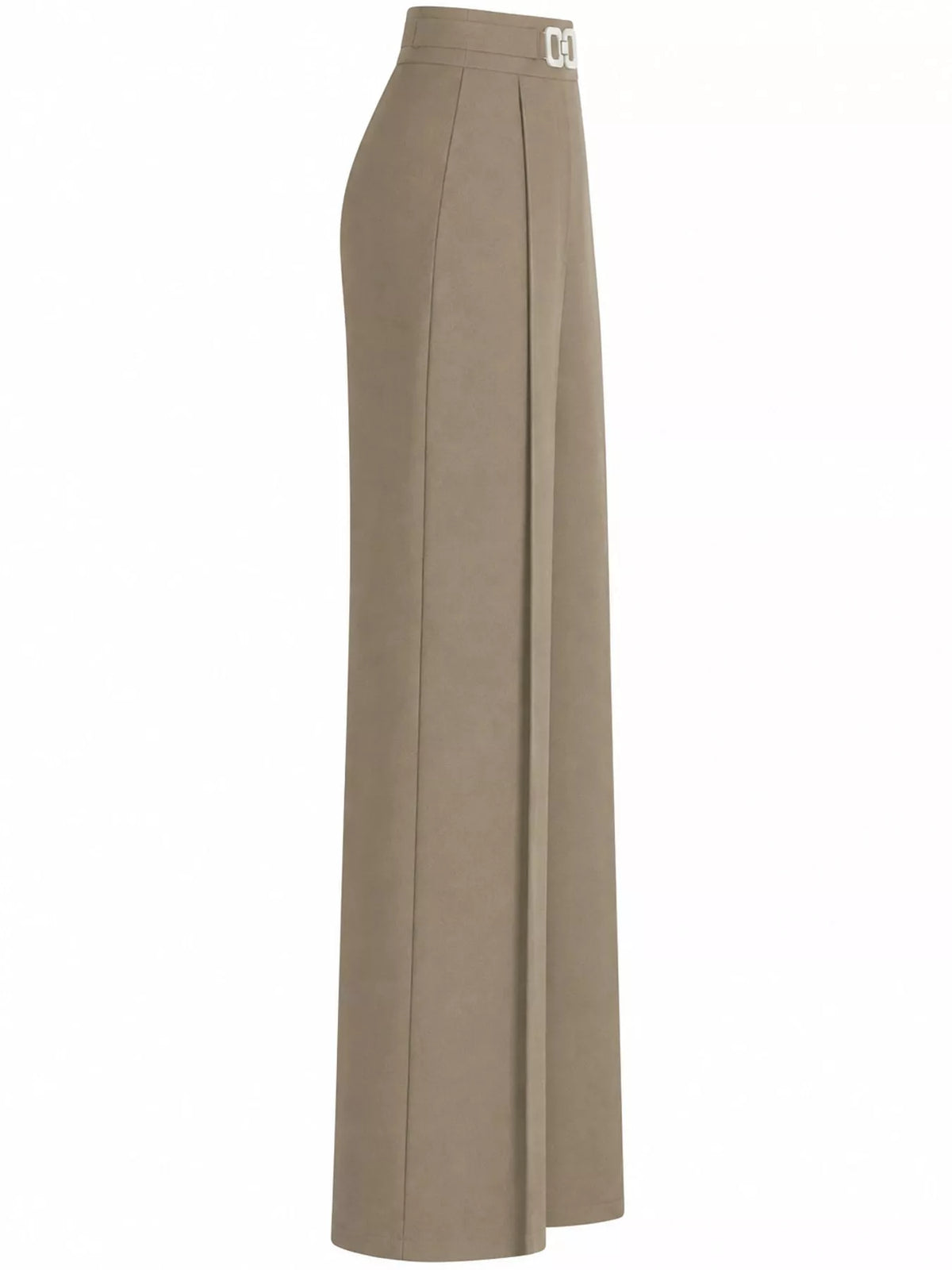 High-Waisted Wide-Leg Pants - Khaki - View 15