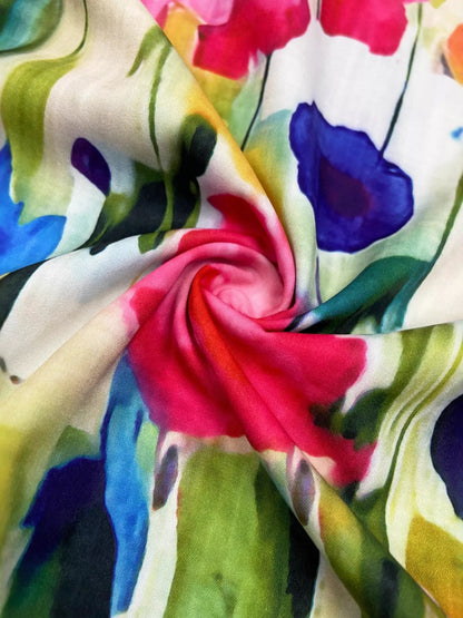 Floral Print Tiered Ruffle Sleeve Casual Mini Dress - Multicolor - View 3