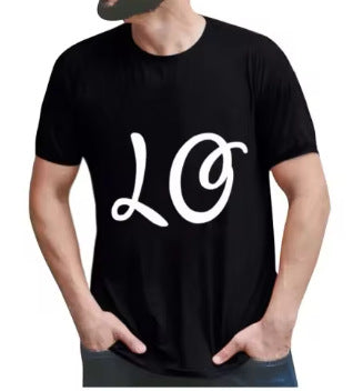 I LOVE ME Patchwork Pattern Printed Loose Fit Couple Short Sleeve Shirt for Women and Men T-Shirt