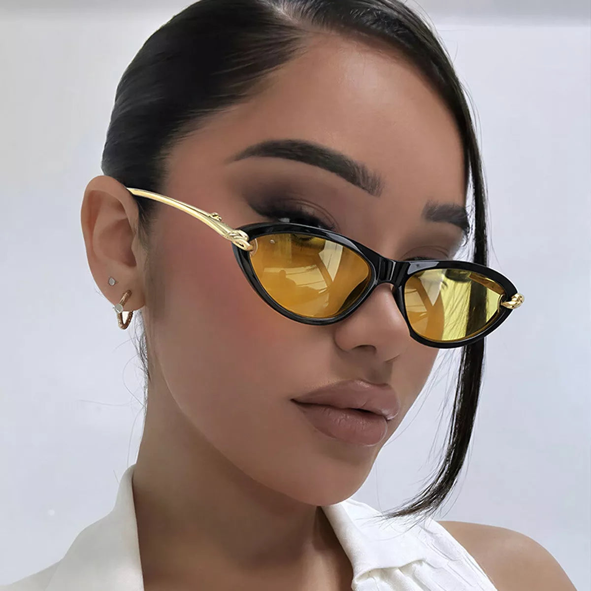 Cat-Eye Sunglasses - Yellow - View 5