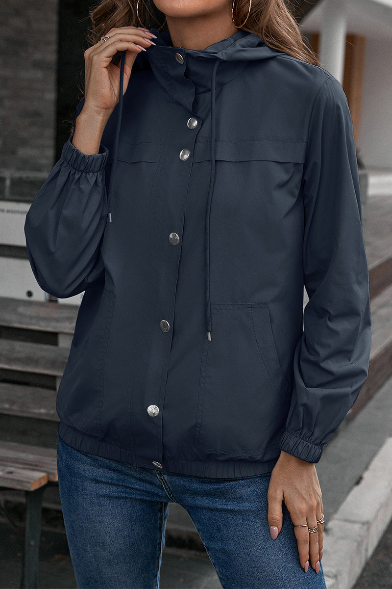 Ivy Lane Button-Down Long Sleeve Sports Jacket - Dark Blue - View 10