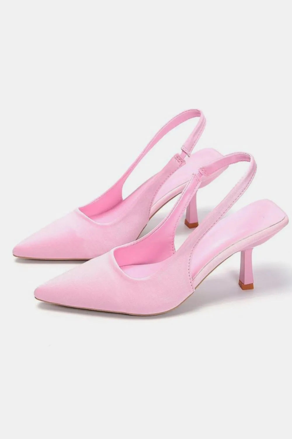 PU Leather Point Toe Pumps - Blush Pink - View 7