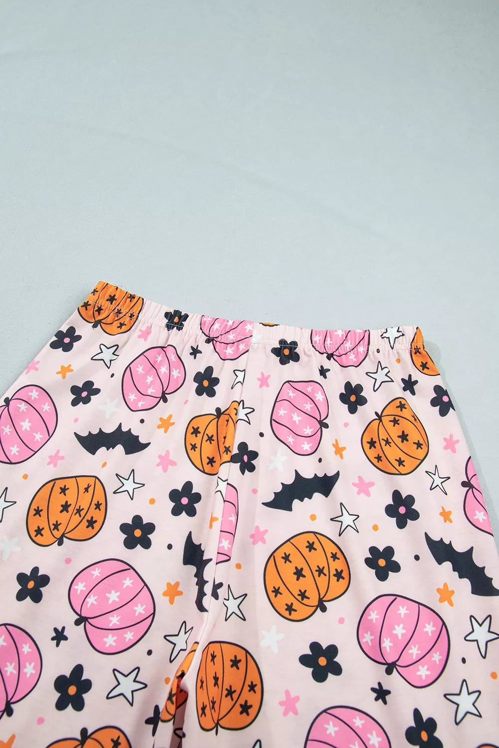 Halloween Pumpkin Print Long Sleeve Home Wear Lounge Set - Dusty Pink - View 11