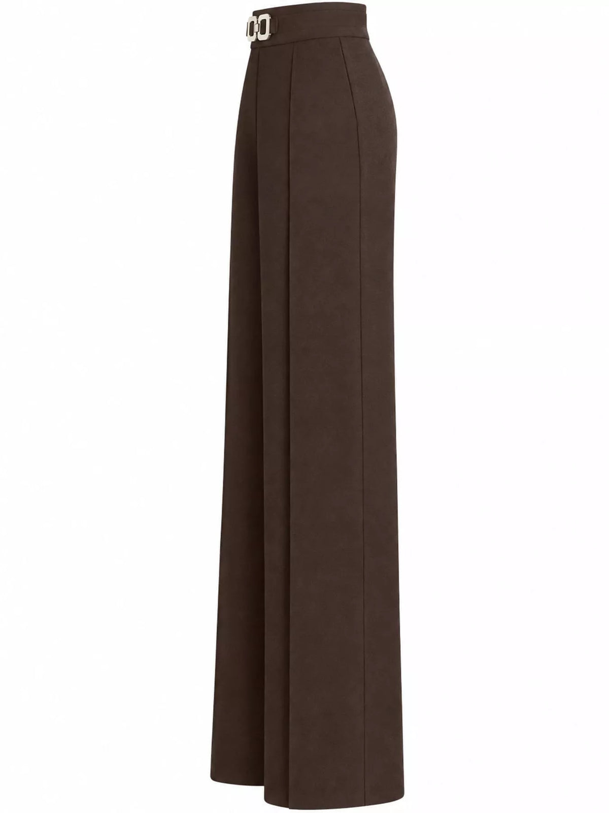 High-Waisted Wide-Leg Pants - Coffee - View 17