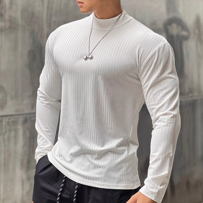 Fall New Long Sleeve Quick-Dry Fitted Shirt for Men Muscle Building, RunningBasketball, High Elasticity Sport T-Shirt