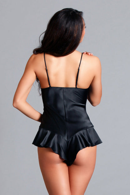 Martina Satin Romper, back view