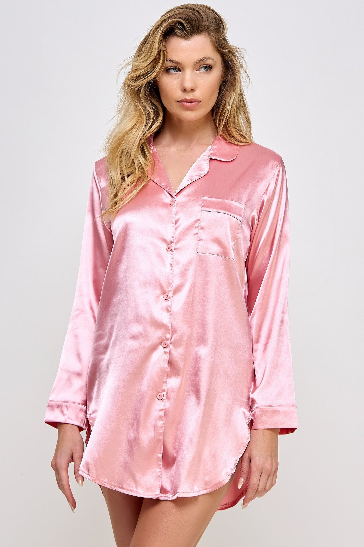 Kimberly Satin Sleepshirt, front view