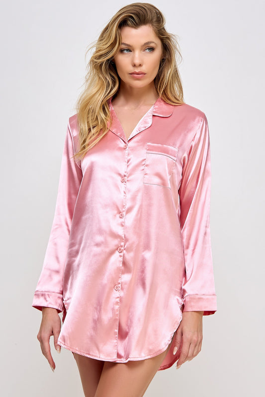 Kimberly Satin Sleepshirt, front view