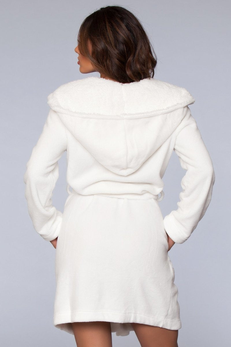 Janet Plush Fleece Color Block Robe, styled view