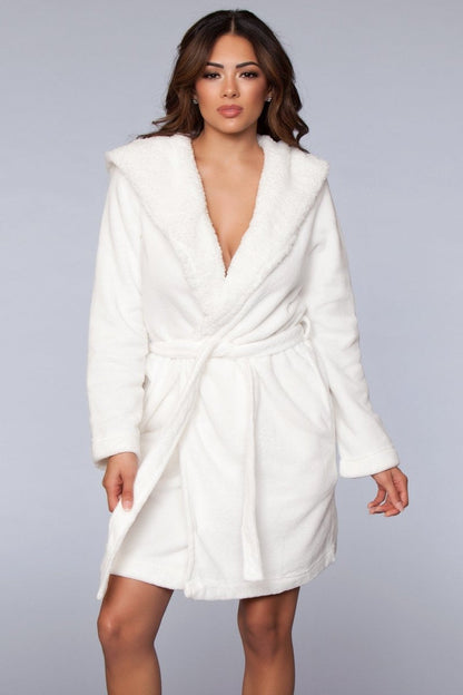 Janet Plush Fleece Color Block Robe, detail view