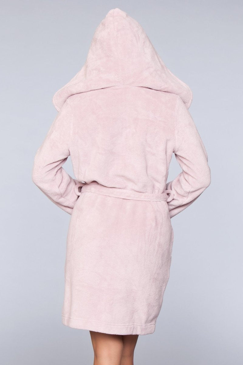 Janet Plush Fleece Color Block Robe, back view