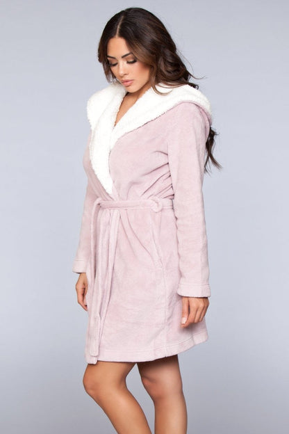 Janet Plush Fleece Color Block Robe, side view