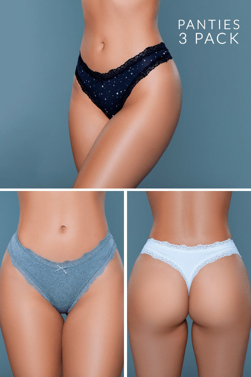 Jade Thong 3 Pack, front view